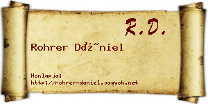 Rohrer Dániel névjegykártya